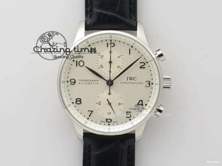 MIROTIME 0122 Reliable Portuguese IW371447 ZF 1:1 Best Edition SS Black Dial On Black Leather Strap A79350 V 7274